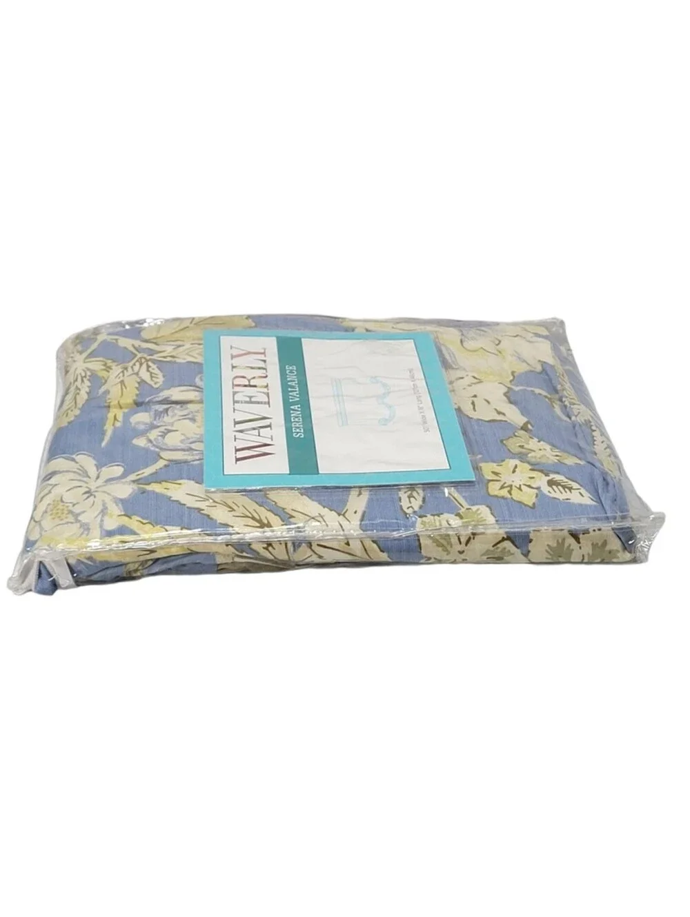 Waverly Augustine Chambray Serena Valance 50” X 18” Blue Floral